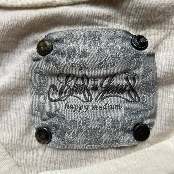 Vintage Elvis Jesus Country 04 Rare Iron Lion Zion Mens Medium Ivory Tshirt - Picture 8 of 14